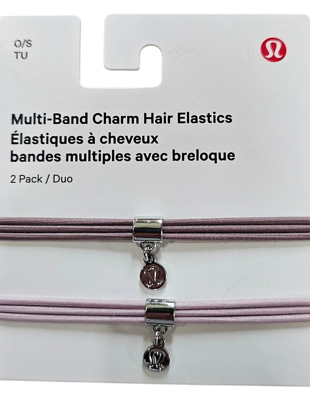 Lululemon Multi-Band Charm Hair Elastics - Dusty Rose 2 Pack, New